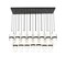 Z-Lite Cayden Linear Chandelier, 23-Light, 18in W x 54in L x 16.75in H, Matte Black/Clear + Etched Opal 1946P-23L-MB - alternate 4